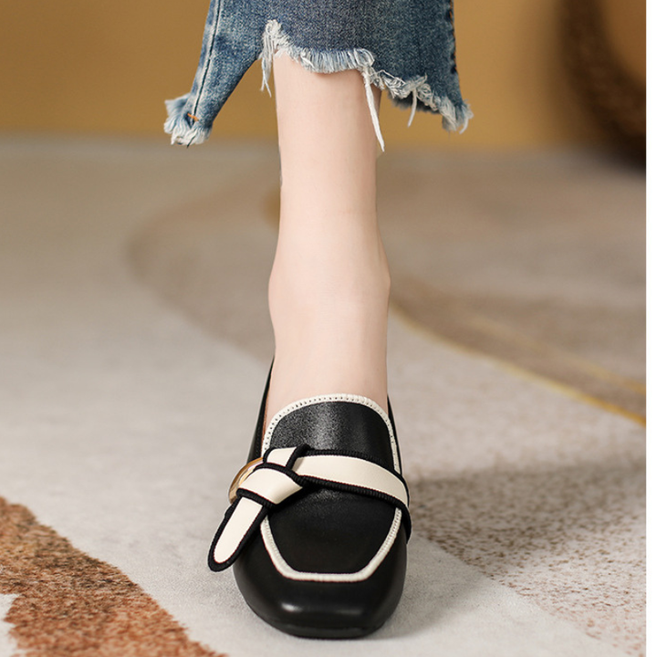 Florene Contrast Knot Loafers