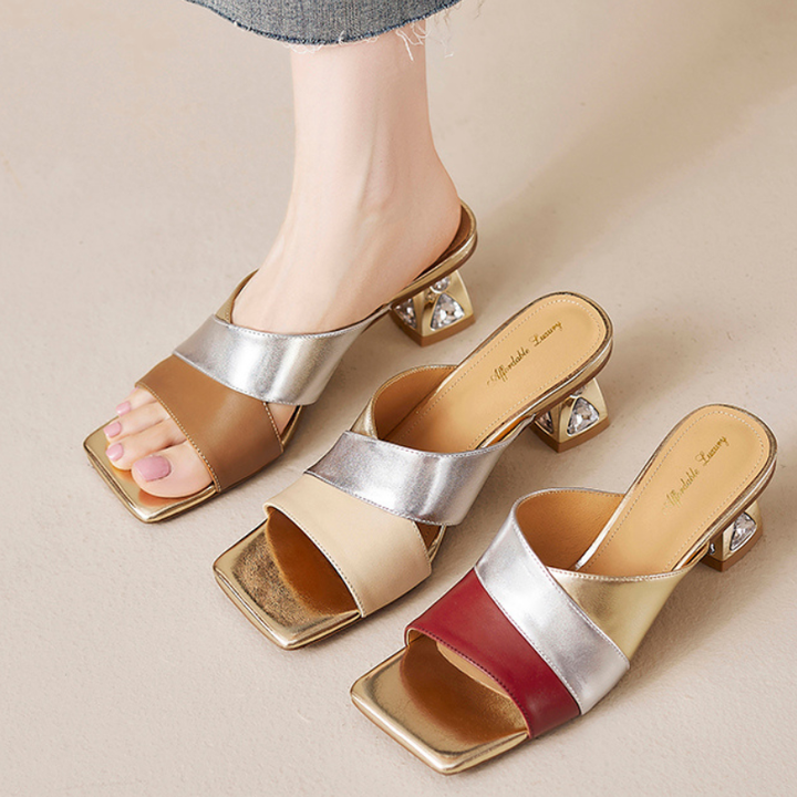 Mirella Jewel Heel Mules