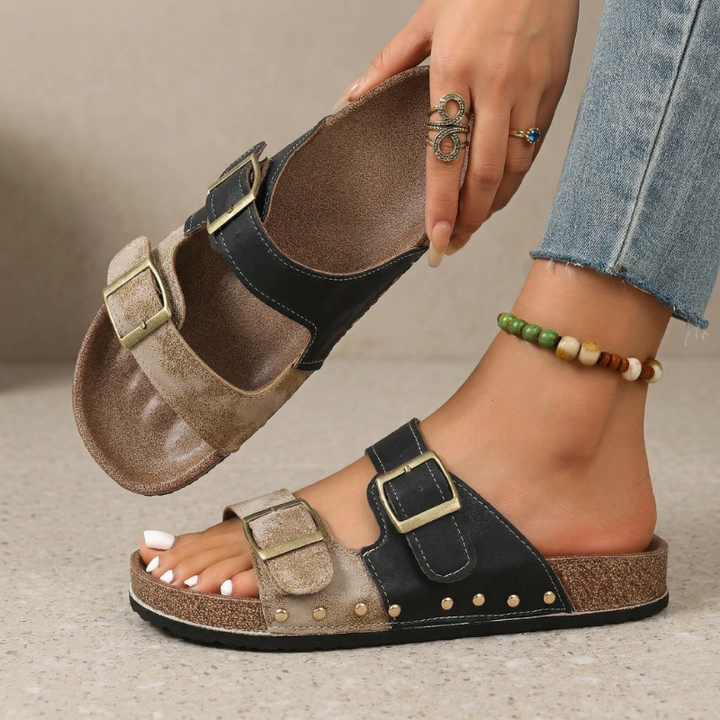 Corsina Buckle Slide Sandals