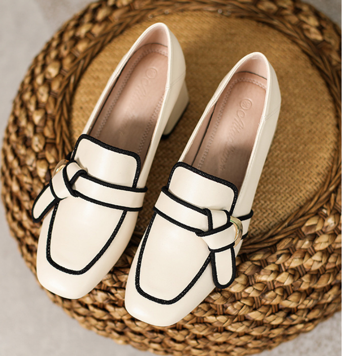 Florene Contrast Knot Loafers