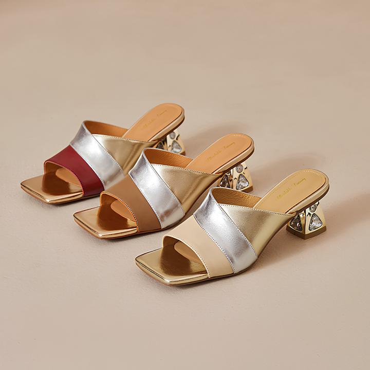 Mirella Jewel Heel Mules