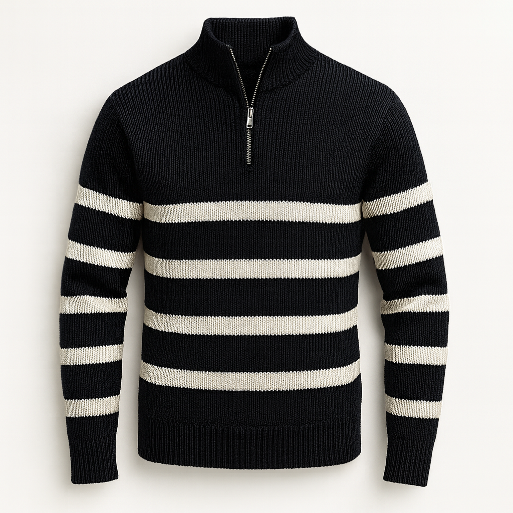 Rivon Stripe Half-Zip Sweater