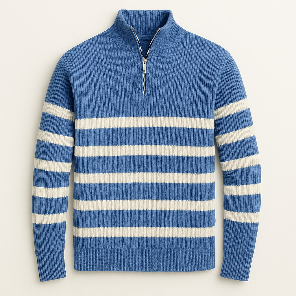 Rivon Stripe Half-Zip Sweater