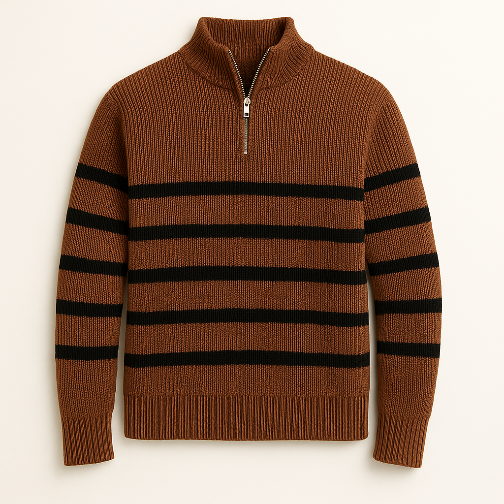 Rivon Stripe Half-Zip Sweater