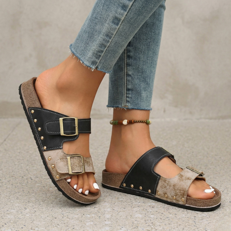 Corsina Buckle Slide Sandals
