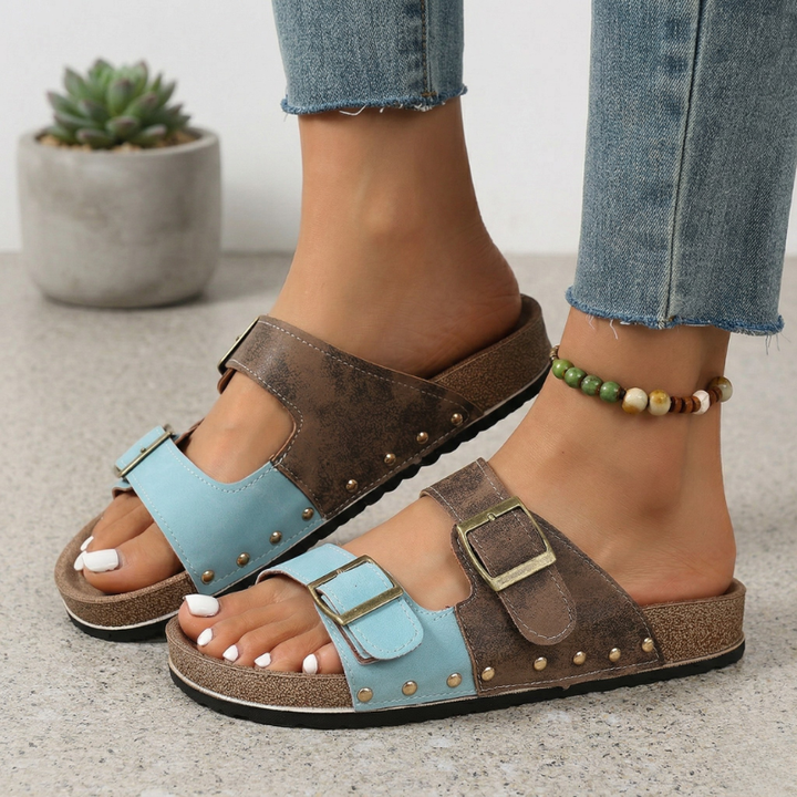 Corsina Buckle Slide Sandals