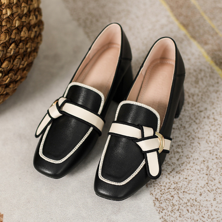 Florene Contrast Knot Loafers