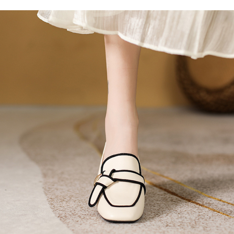 Florene Contrast Knot Loafers