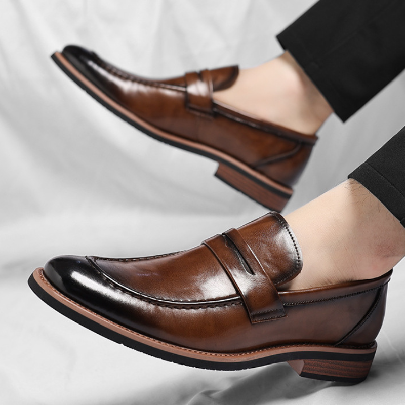 Marcello Burnished Penny Loafers