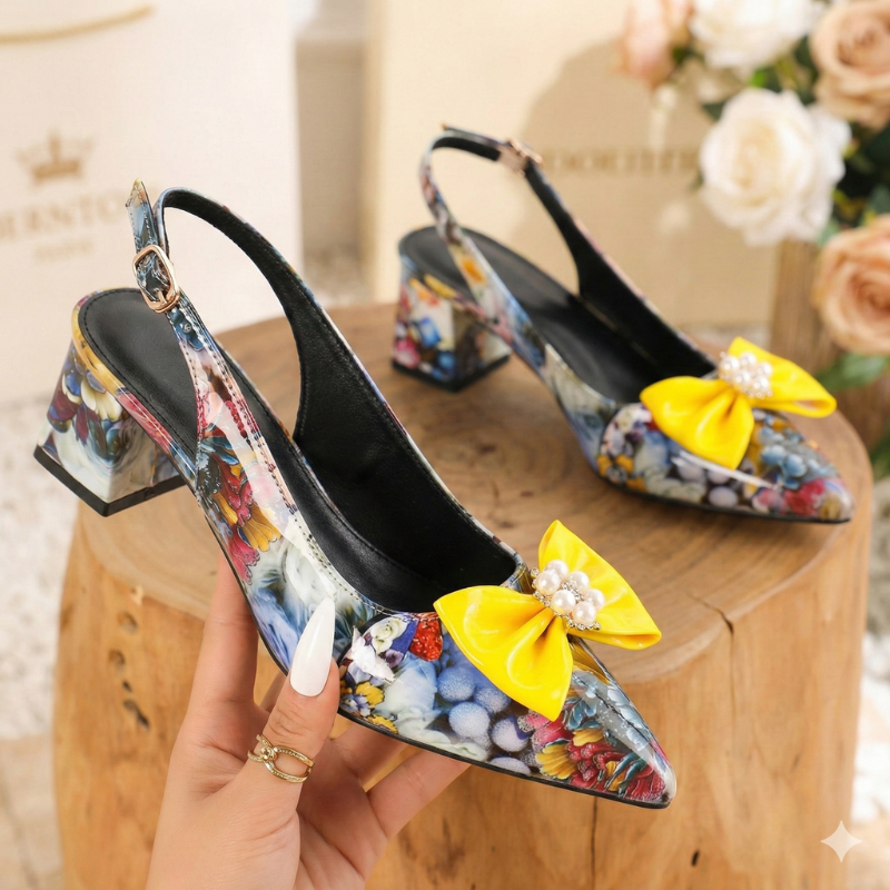 Ariela Botanical Bow Mules