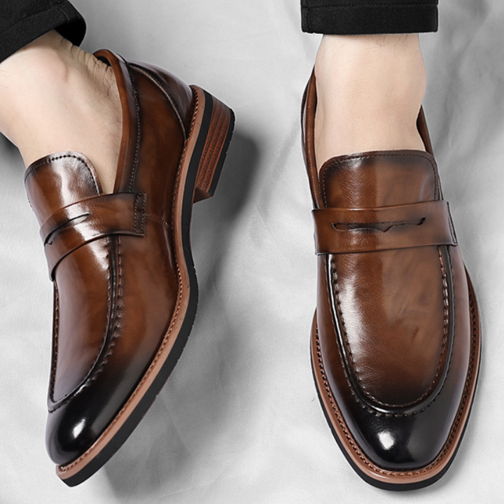 Marcello Burnished Penny Loafers
