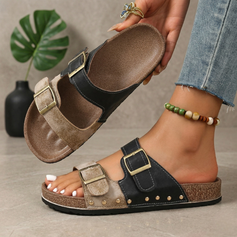 Corsina Buckle Slide Sandals