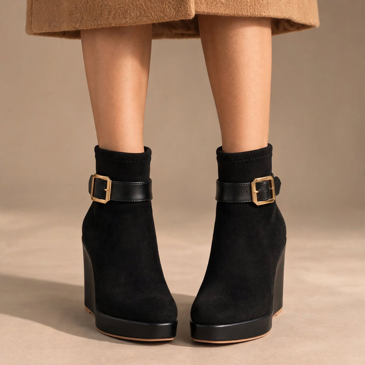 Estelle Suede Wedge Boots