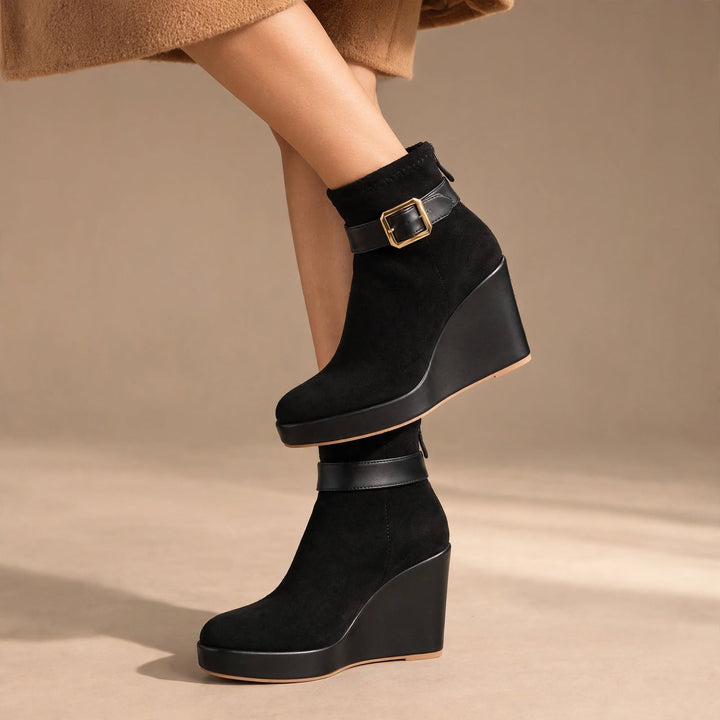 Estelle Suede Wedge Boots