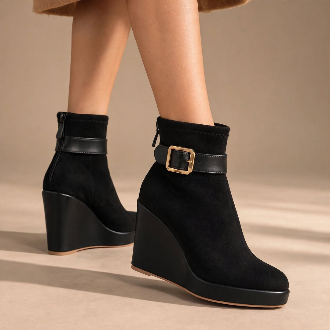 Estelle Suede Wedge Boots