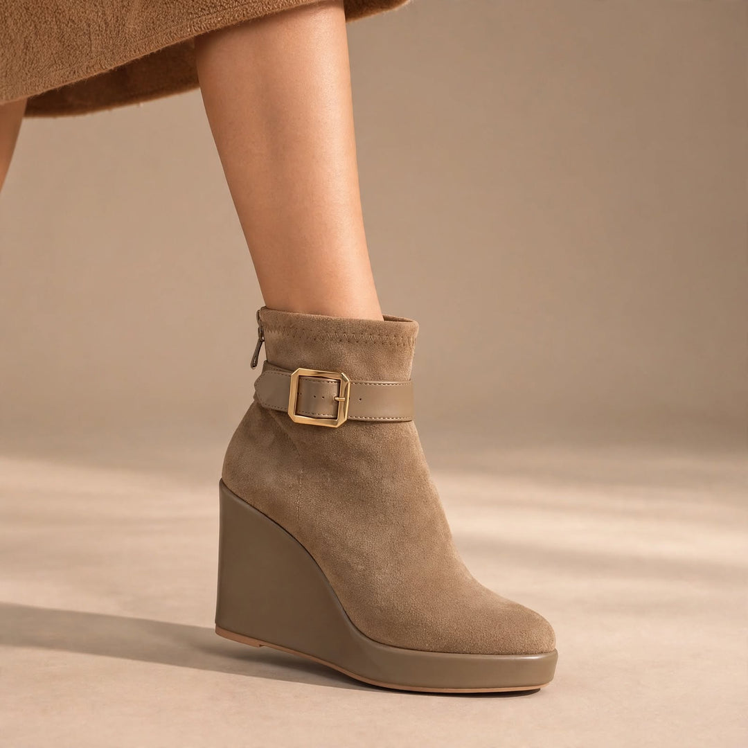 Estelle Suede Wedge Boots