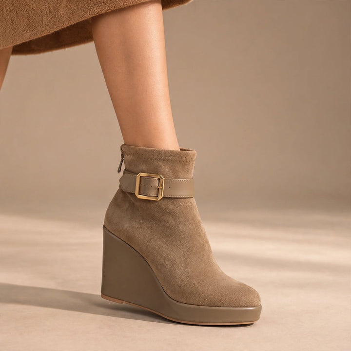 Estelle Suede Wedge Boots