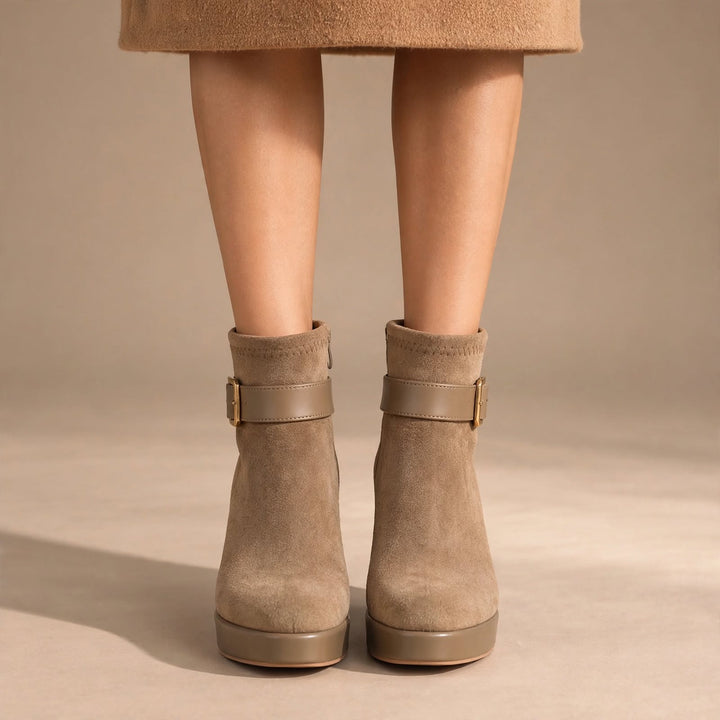 Estelle Suede Wedge Boots