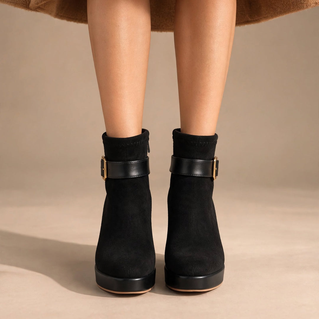 Estelle Suede Wedge Boots