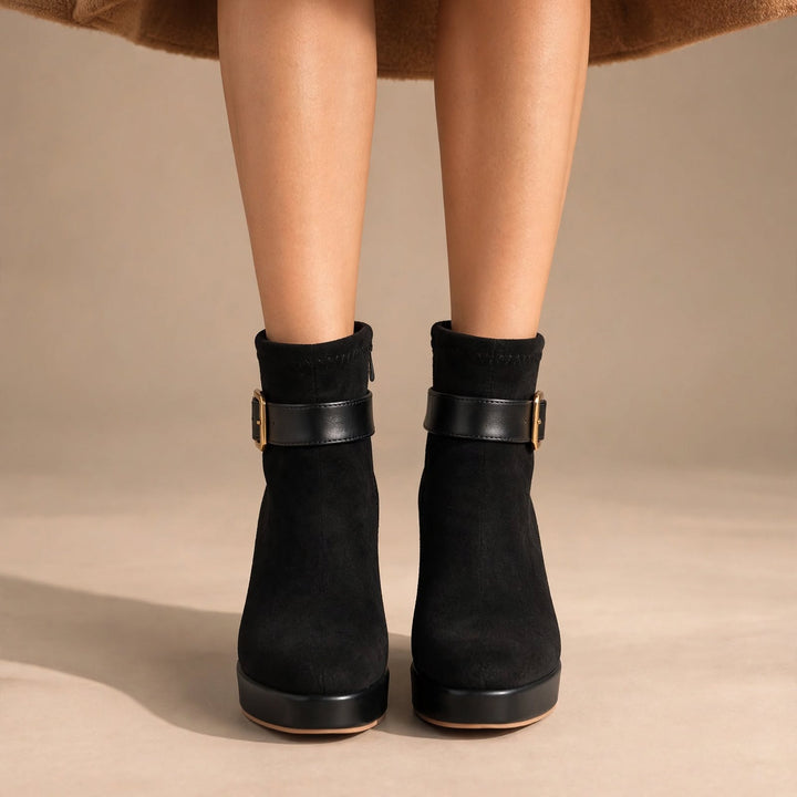 Estelle Suede Wedge Boots