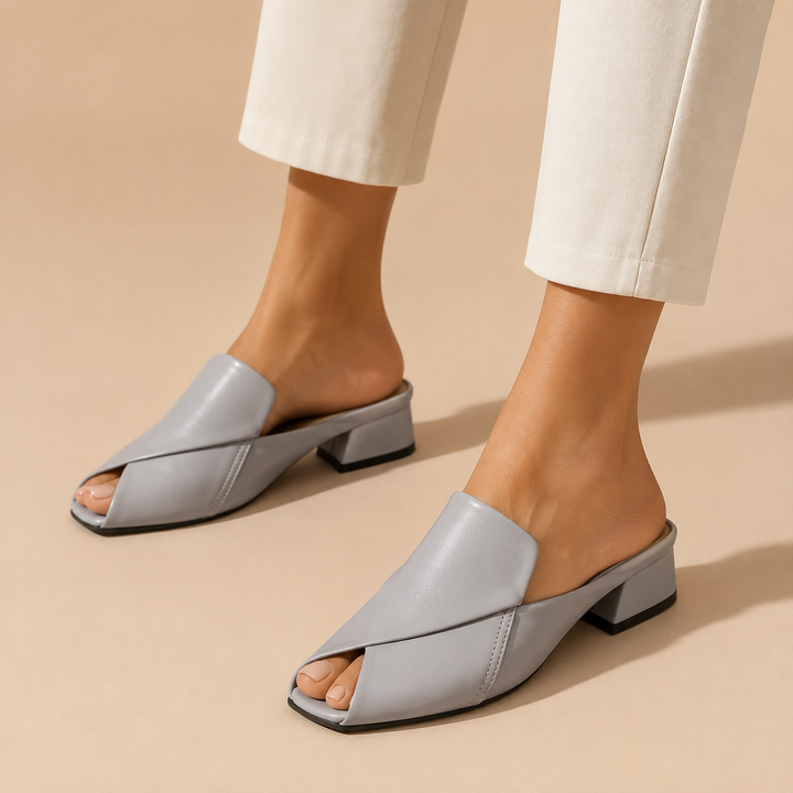 Milena Peep-Toe Mules