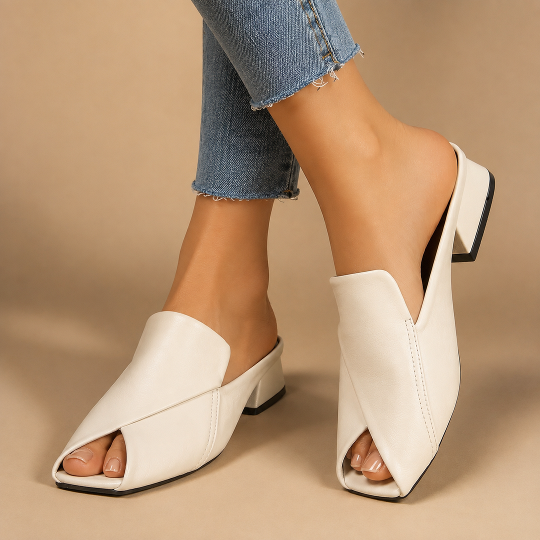 Milena Peep-Toe Mules