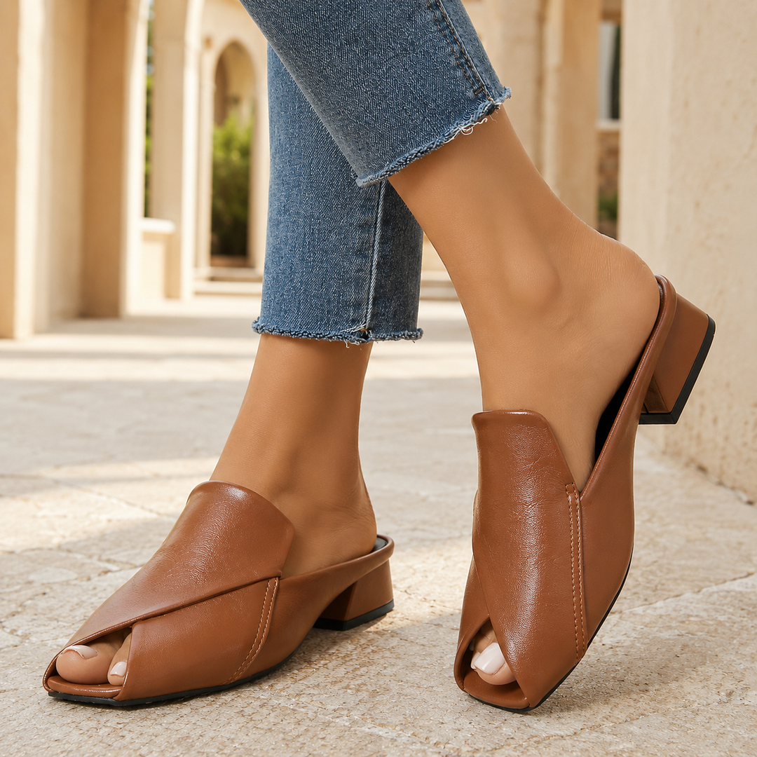 Milena Peep-Toe Mules