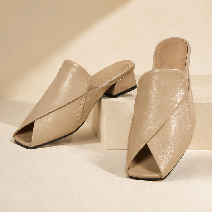 Milena Peep-Toe Mules