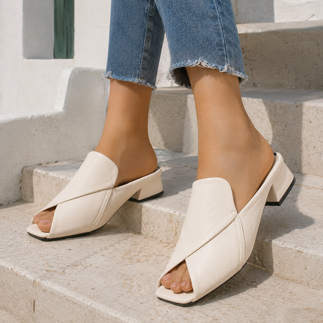 Milena Peep-Toe Mules