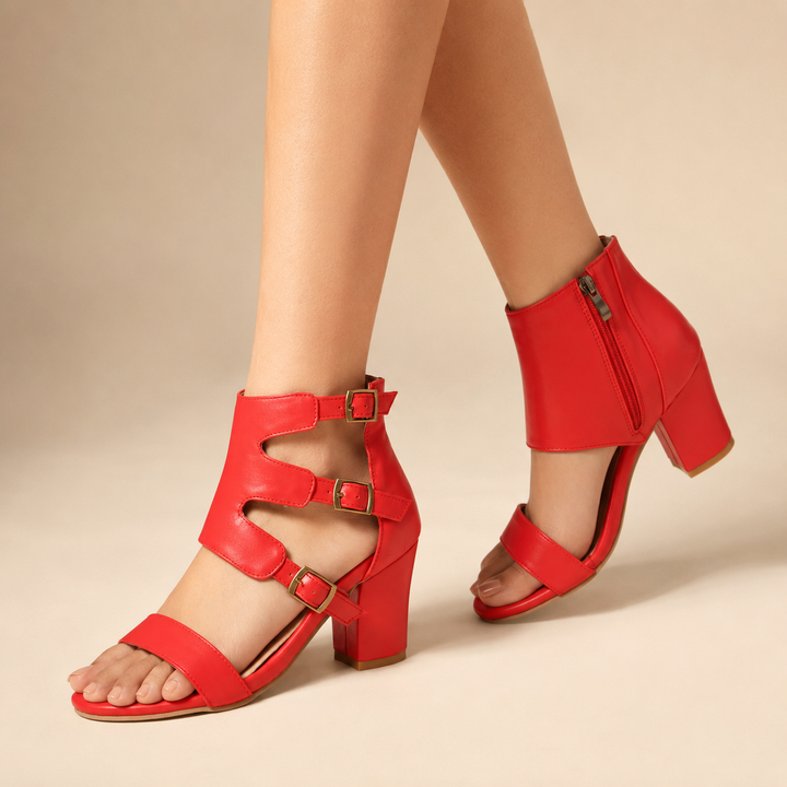 Zaira Buckled Block Sandals