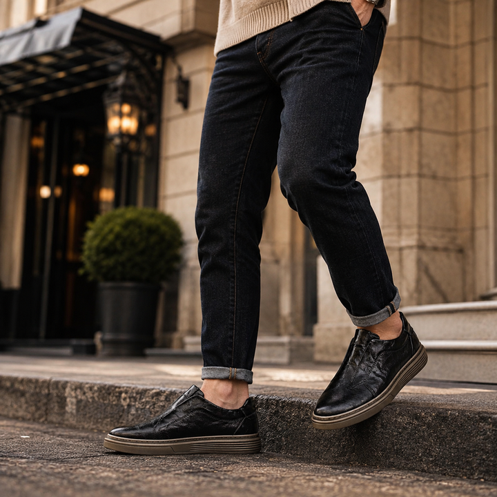 Nevio Leather Slip-On Sneakers
