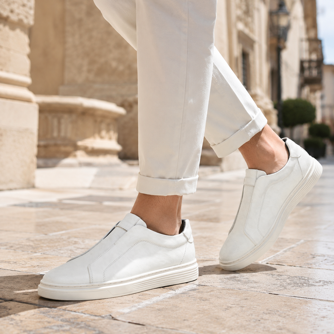 Nevio Leather Slip-On Sneakers