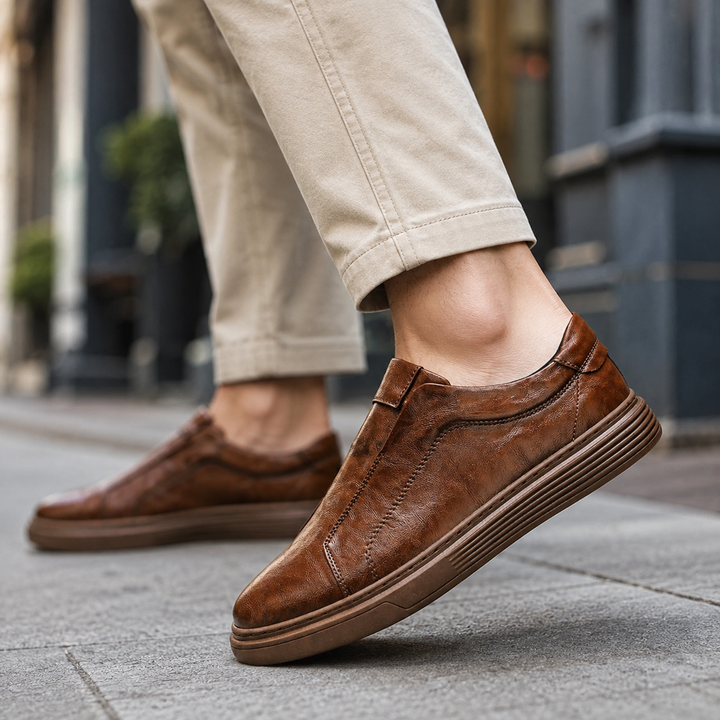 Nevio Leather Slip-On Sneakers