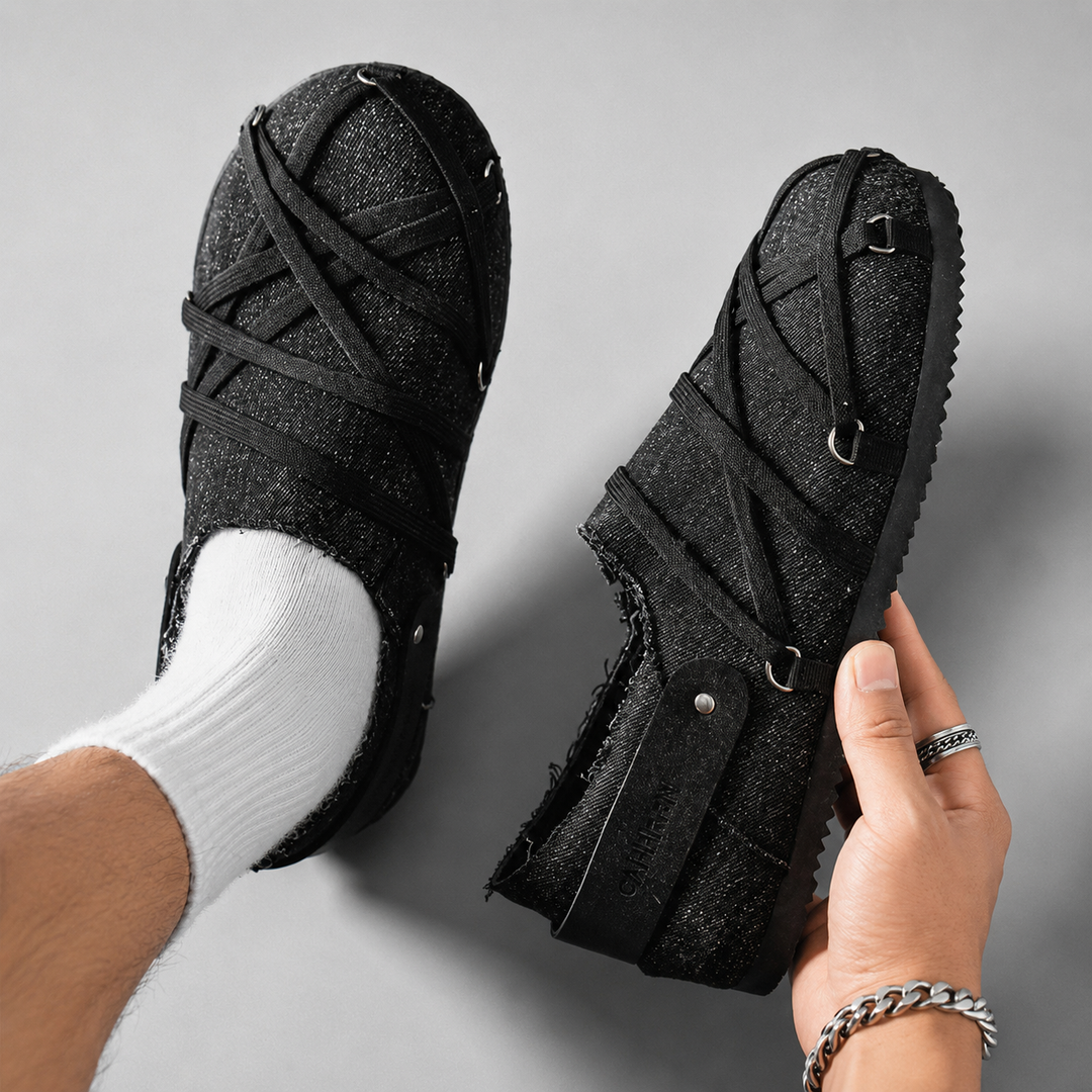 Wexlano Cross-Strap Canvas Sneakers