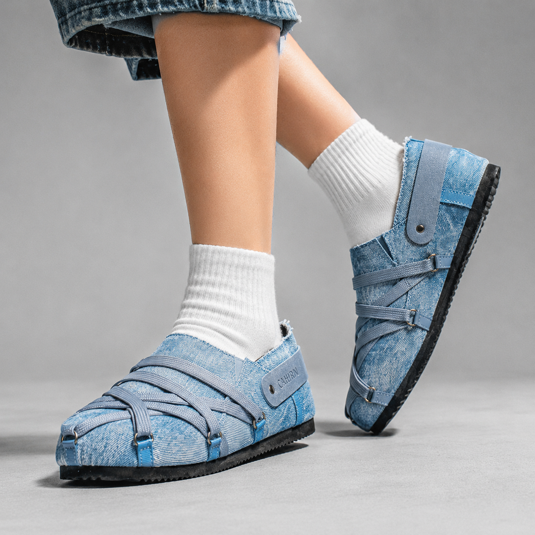 Wexlano Cross-Strap Canvas Sneakers