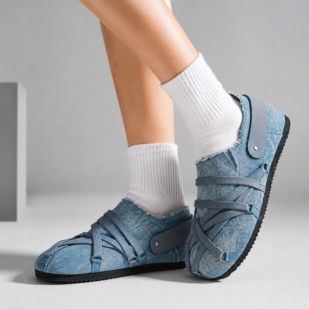 Wexlano Cross-Strap Canvas Sneakers