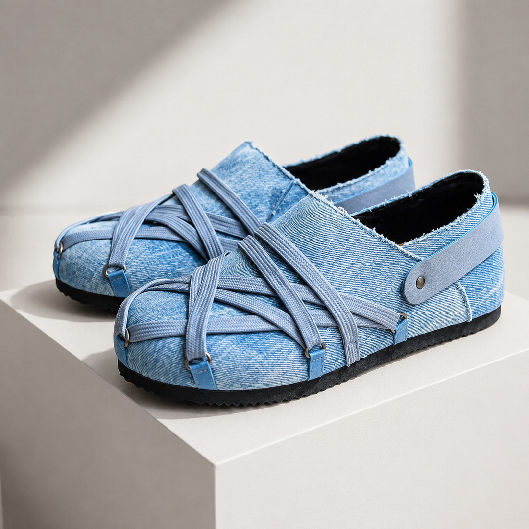 Wexlano Cross-Strap Canvas Sneakers