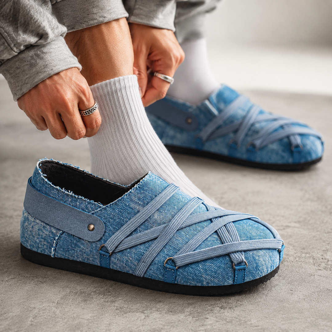 Wexlano Cross-Strap Canvas Sneakers