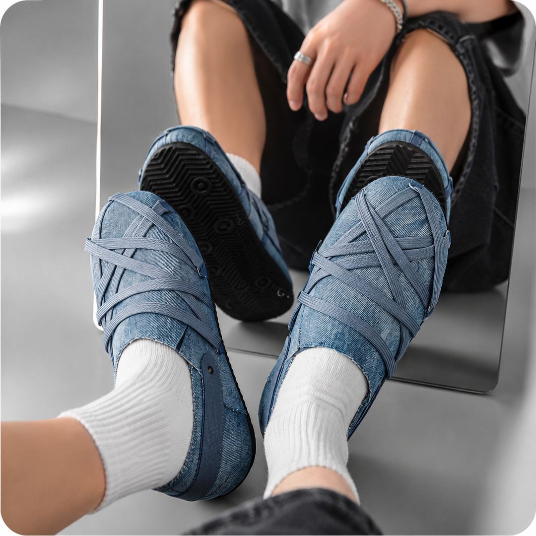 Wexlano Cross-Strap Canvas Sneakers
