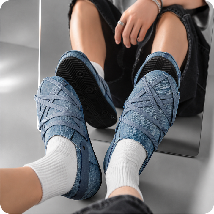 Wexlano Cross-Strap Canvas Sneakers