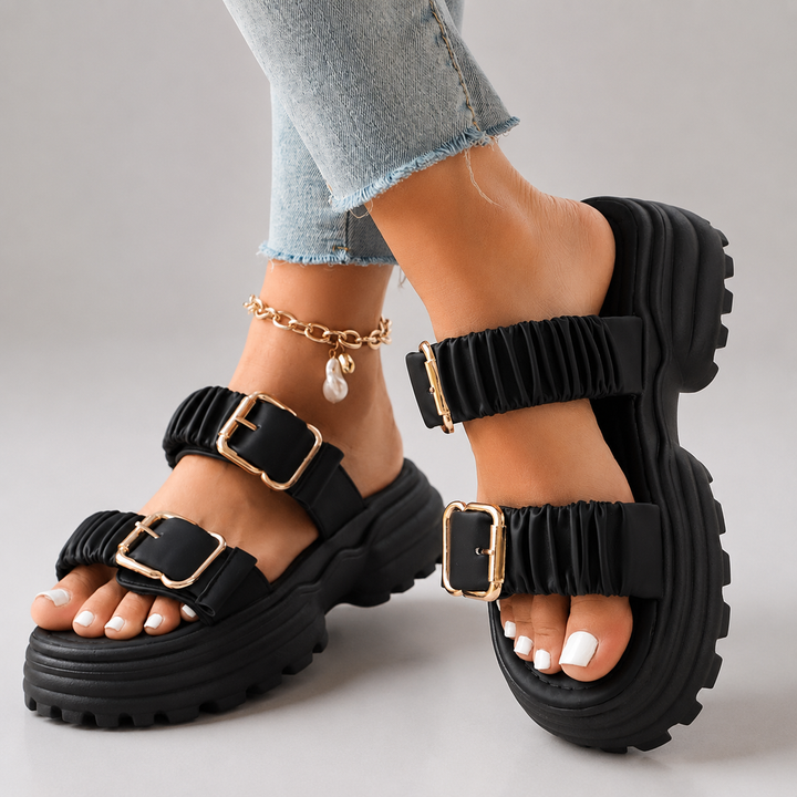 Novessa Ruched Platform Sandals