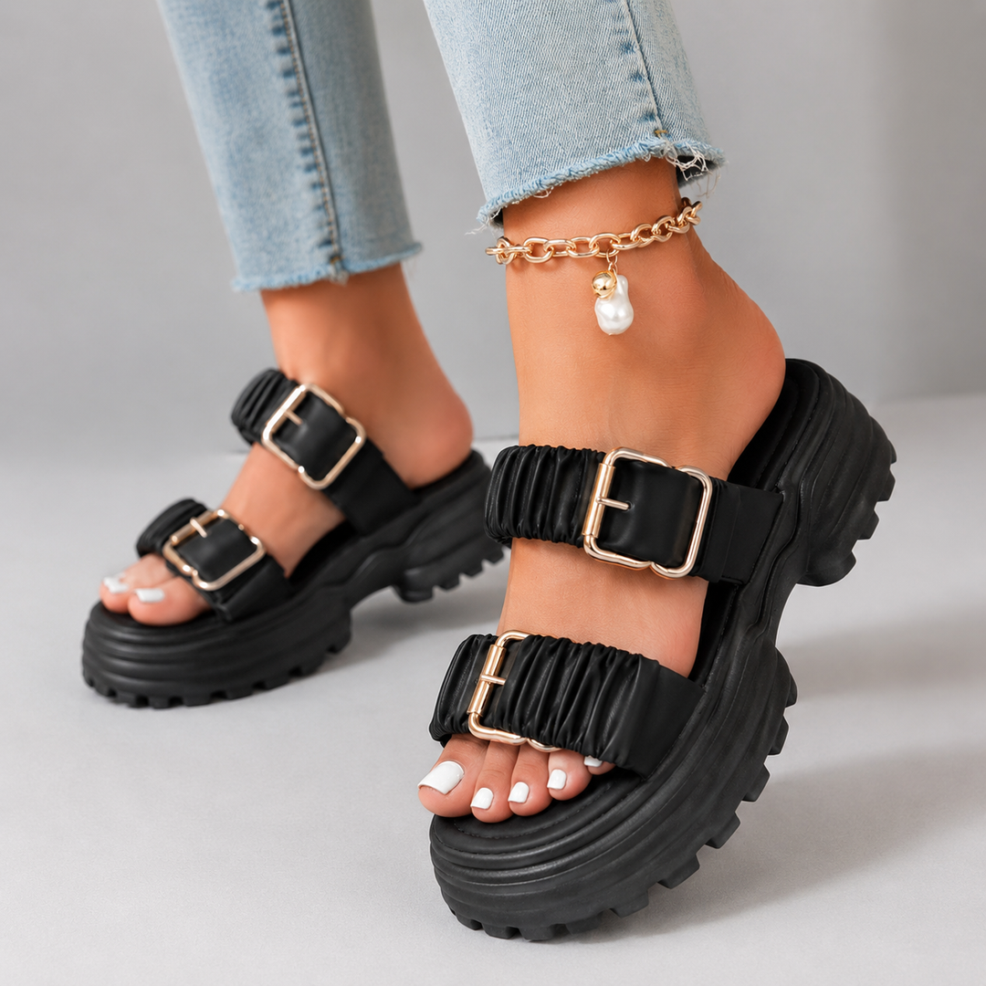 Novessa Ruched Platform Sandals