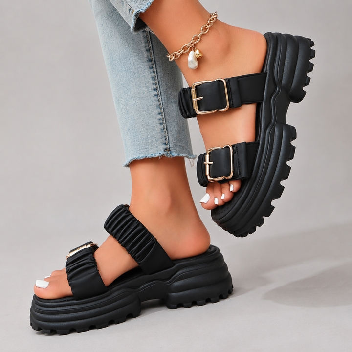 Novessa Ruched Platform Sandals