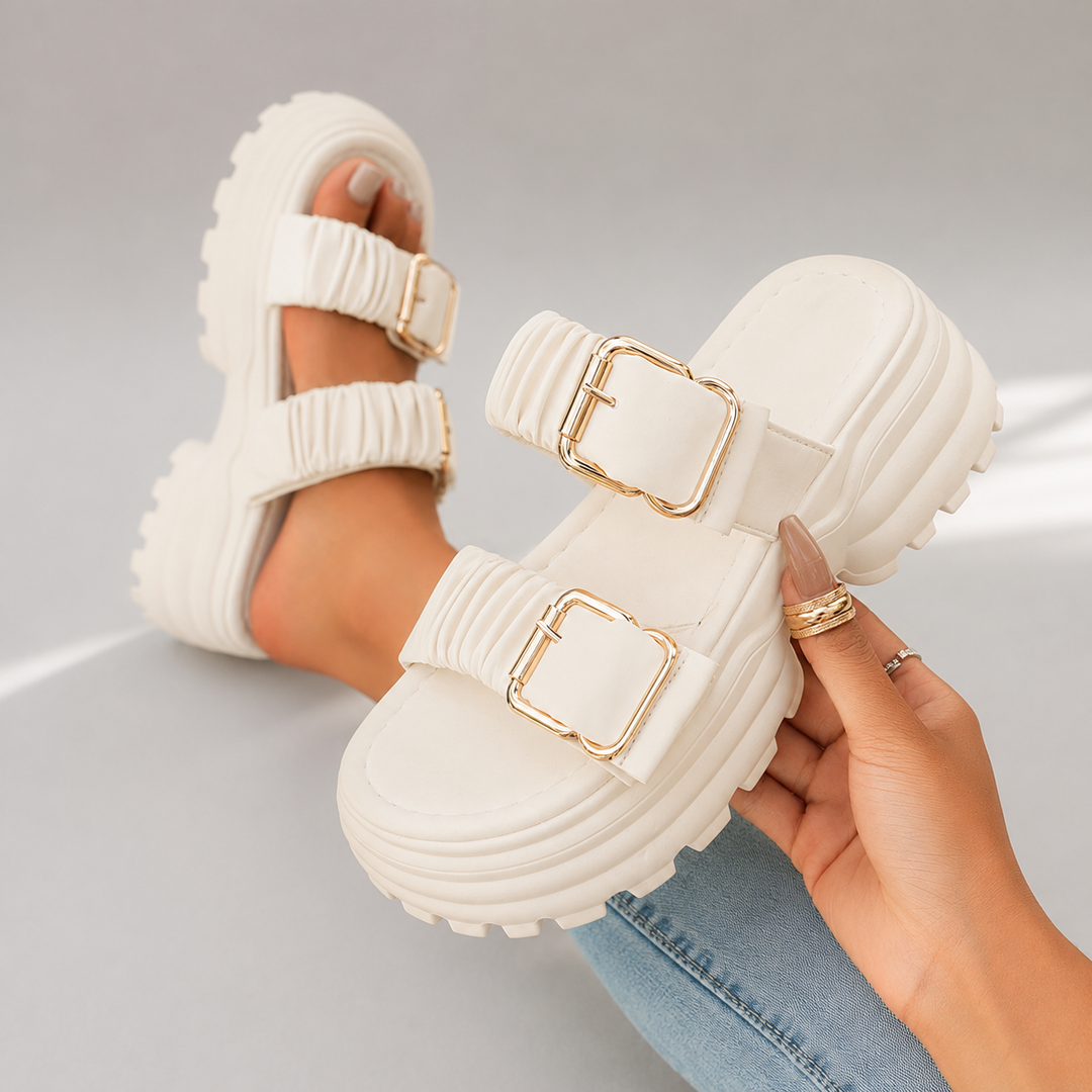 Novessa Ruched Platform Sandals
