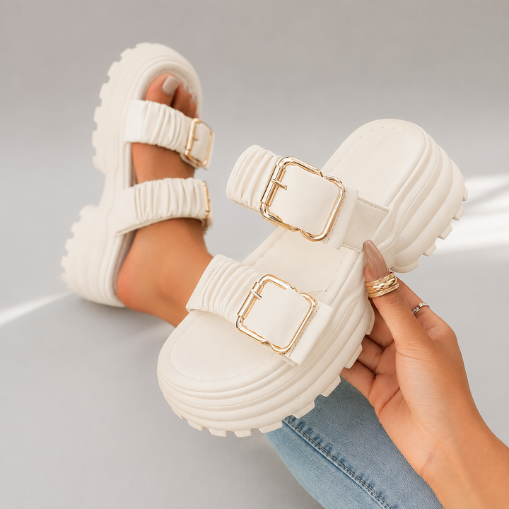 Novessa Ruched Platform Sandals