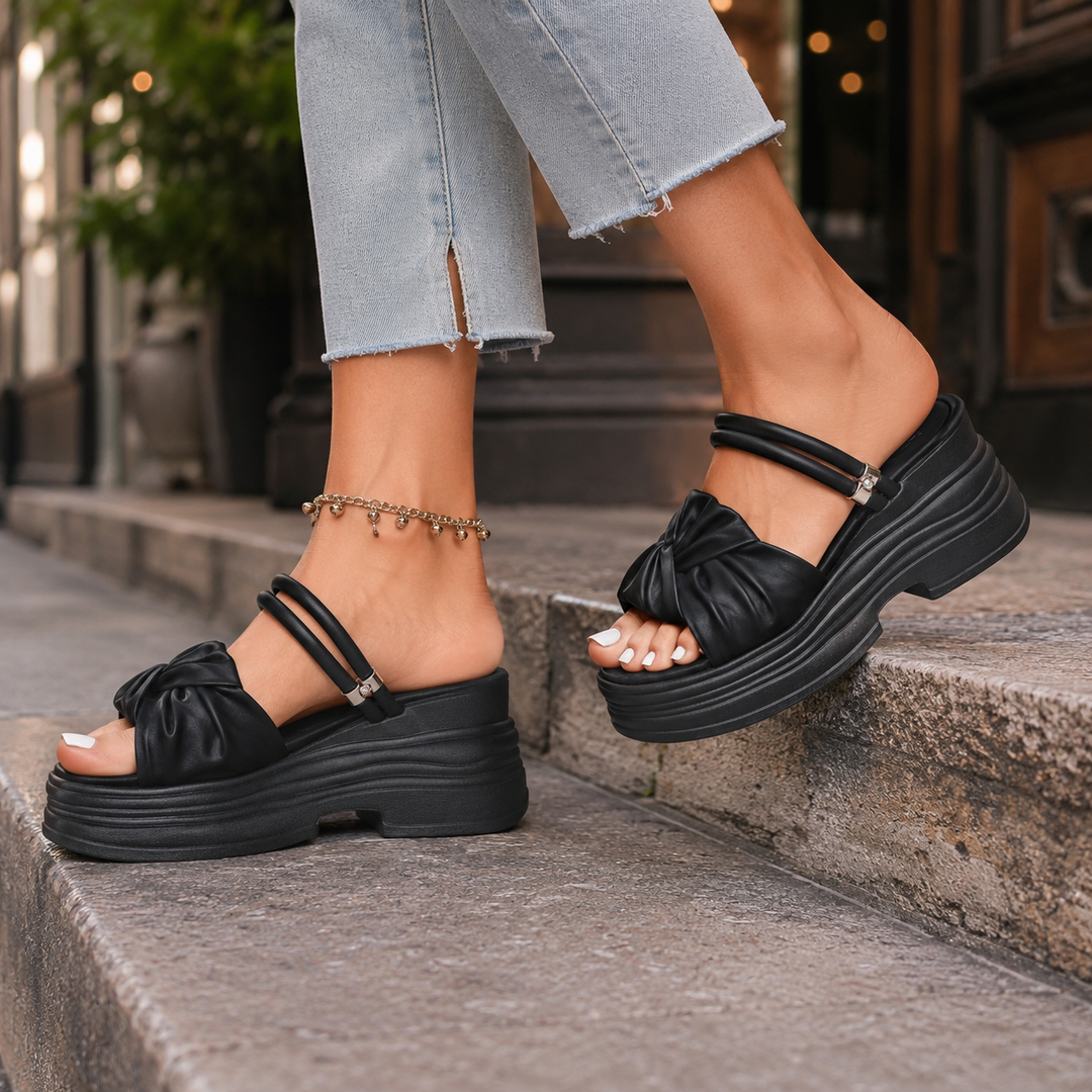 Orvella Bow Platform Sandals