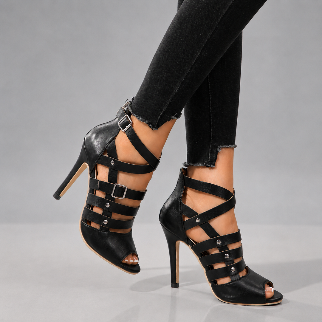 Ilaria Cross-Strap Stiletto Heels