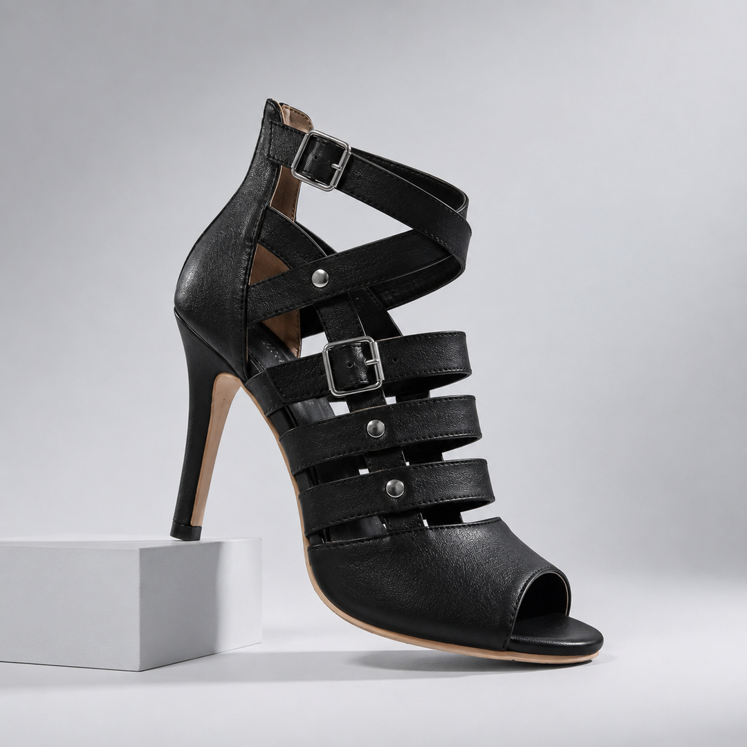 Ilaria Cross-Strap Stiletto Heels