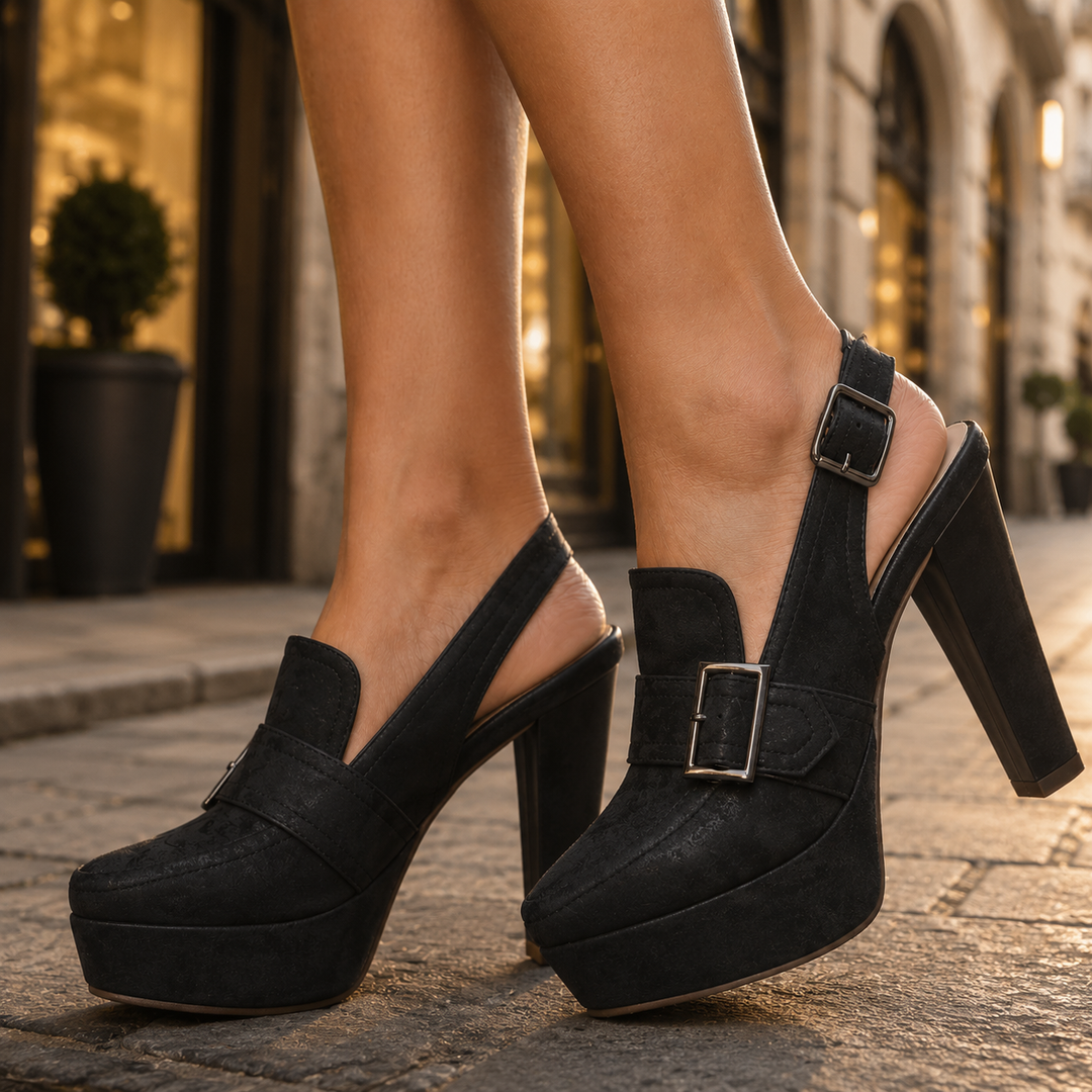 Sereia Buckle Platform Heels