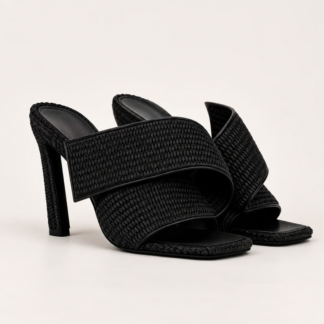 Calveri Woven Raffia Mules